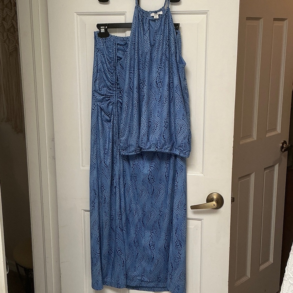 Bar III Blue and Black Patterned Dress